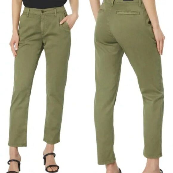 AG Adriano Goldschmied Jeans Women 31R Mid Rise Green Caden Tailored Trousers - Picture 1 of 9
